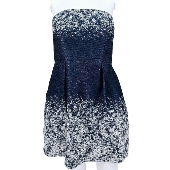Banana Republic Limited Edition Strapless Mini Cocktail Dress Blue 4 - Picture 1 of 7